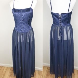 Victoria’s Secret Navy Corset Back Negligee